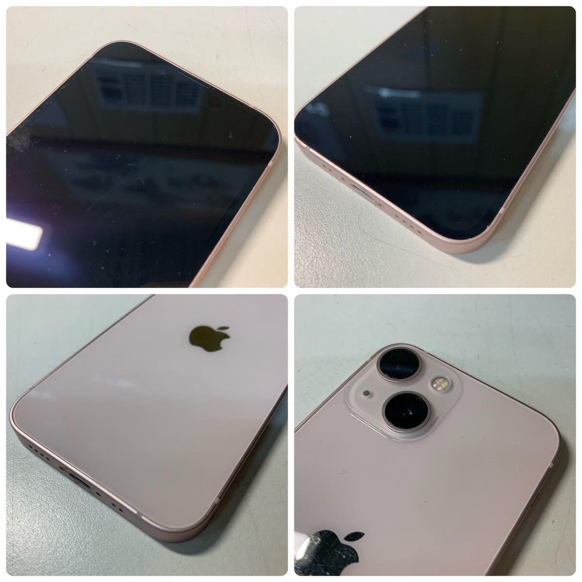 1円~【初期化済み】Apple iPhone 13 mini 128GB ピンク MLJF3J/A A2626 SIMフリー バッテリー最大容量 100%