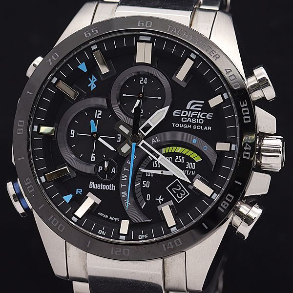 すずらん 美品CASIOEDIFICE タイムトラベラー EQB-501 電波ソーラー