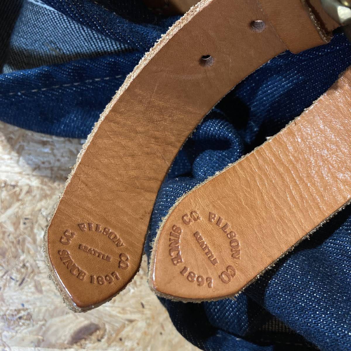 FILSON MADE IN USA レザー インディゴ デニム トート FILSON MADE IN USA レザー インディゴ デニム トート