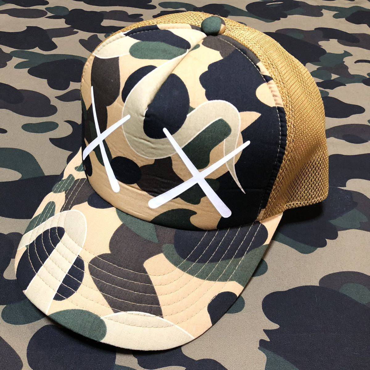 格安SALE kaws trucker hat cap BAPE エイプ メッシュキャップ A