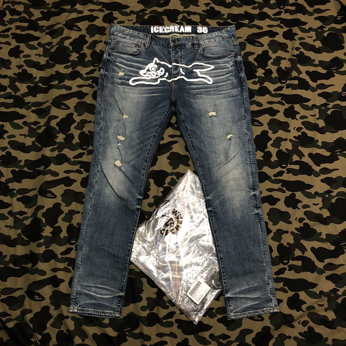 想像を超えての BBC jeans pants denim dog running ICECREAM 36inc