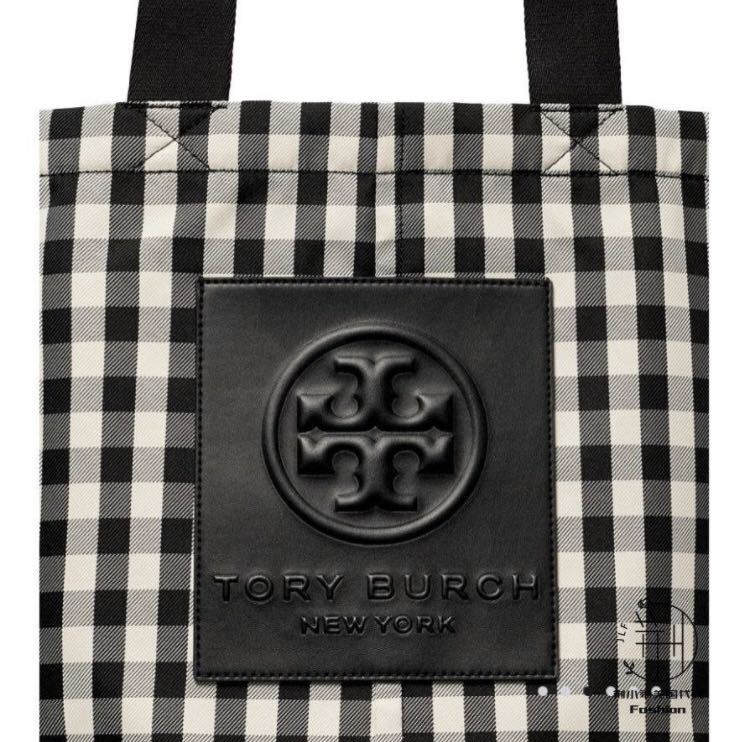 新品【正規品】Tory Burch パイパーギンガムスモールスクエアトートバッグ-