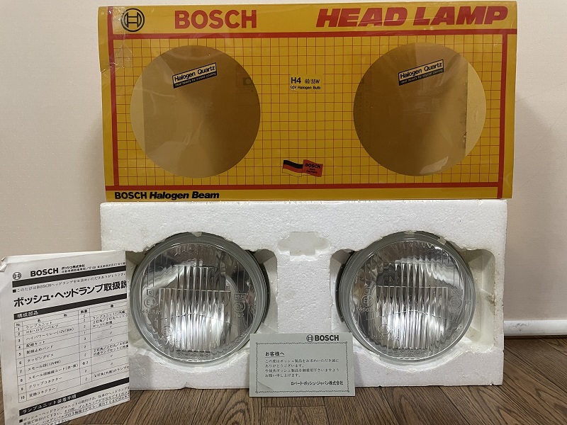 当時物★【未使用】★BOSCH ボッシュ●ハロゲン4灯式●ヘッドライトのみ●H4バルブ★【品番：BHL-H4-N】●キャラバン●ホーミー_画像1