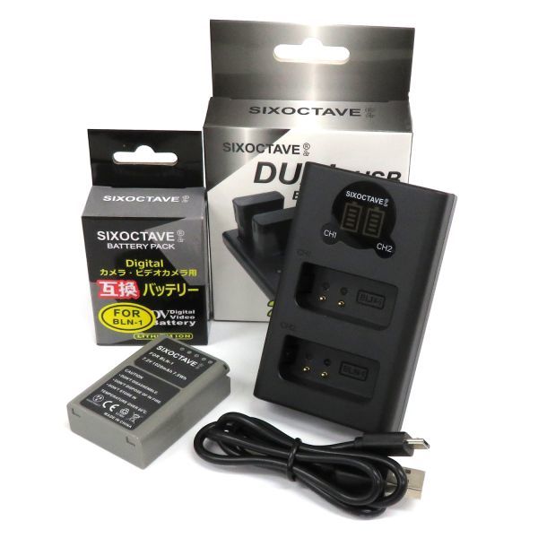 OLYMPUS オリンパス BLN-1 互換バッテリー 1個と 互換デュアルUSB