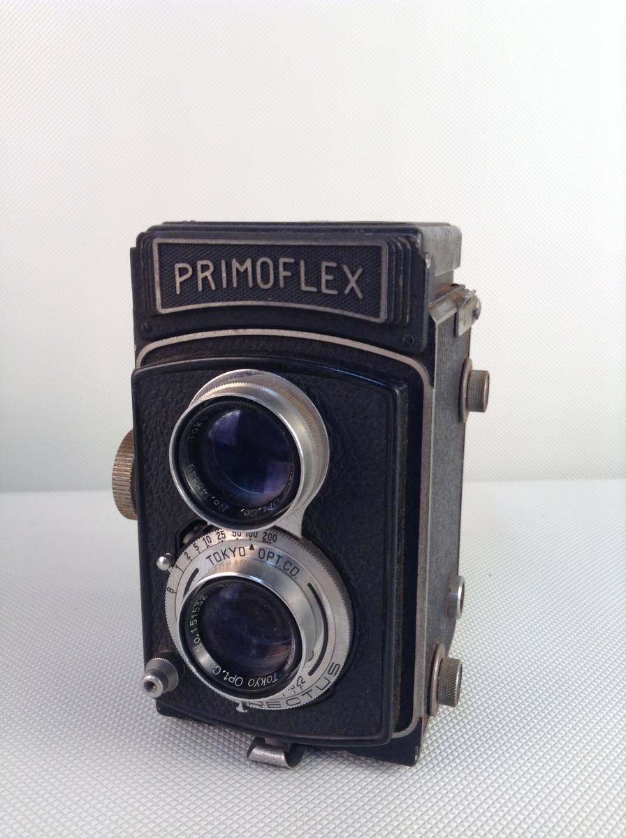 A5473☆PRIMOFLEX プリモフレックス 二眼レフ フィルムカメラ レンズ/Toko/1:3.5/f=7.5㎝ ケース付属 アンティーク ヴィンテージ【未確認】_画像2