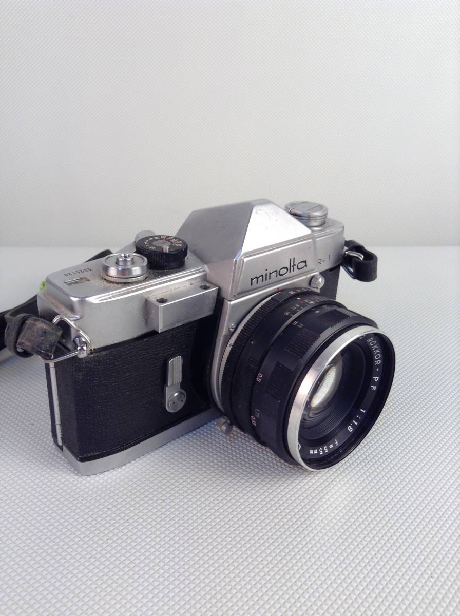 A5661☆Minolta ミノルタ カメラ 一眼レフ フィルム SR-1 レンズ/ROKKOR-PF/1:1.8/f=55㎜【ジャンク扱】_画像3