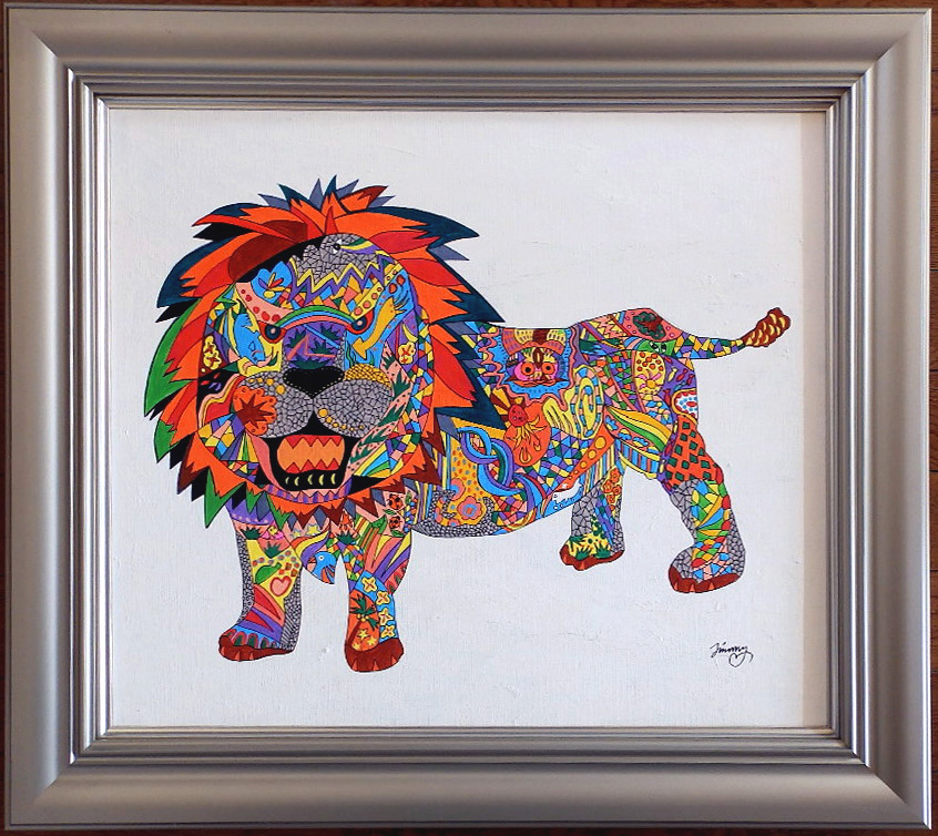 Yahoo!オークション - 絵画 ジミー大西 ライオン/手描き作品 Yahoo!オークション - 絵画 ジミー大西 ライオン/手描き作品