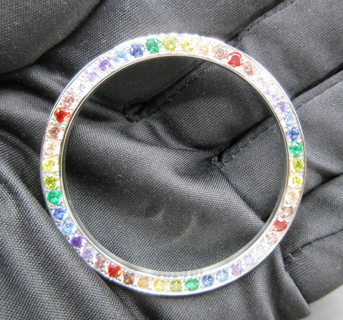 Jacob&co Jacob five time zone 47mm bezel after diamond processing does Rainbow color custom ice Tec pe rough .ne Hublot 