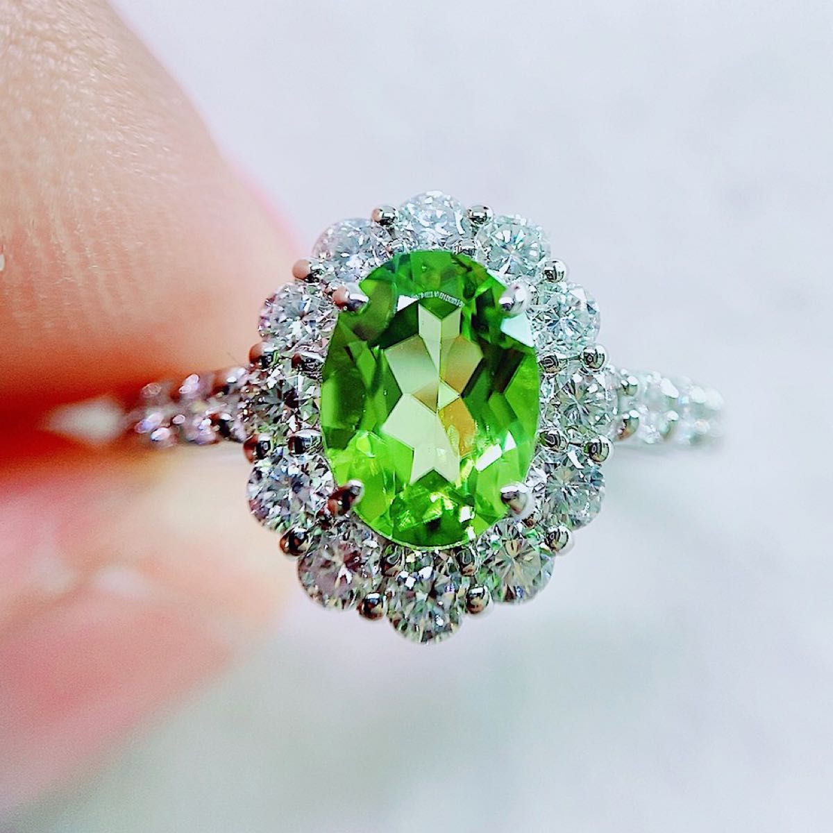 送料無料(沖縄配送) ☆1.39ct☆✨ペリドット0.95ctダイヤモンド