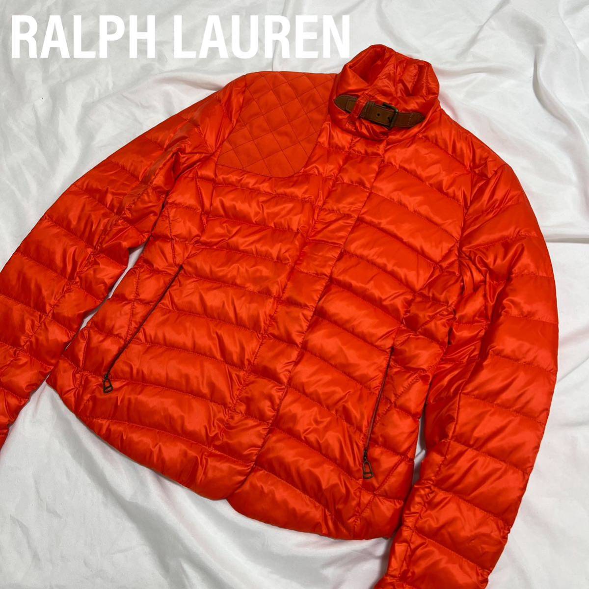 ラルフローレン　Ralph Lauren ダウンジャケット　ダウン ブルゾン　アウター　トップス 襟レザーベルト　ショートジャケット レディース