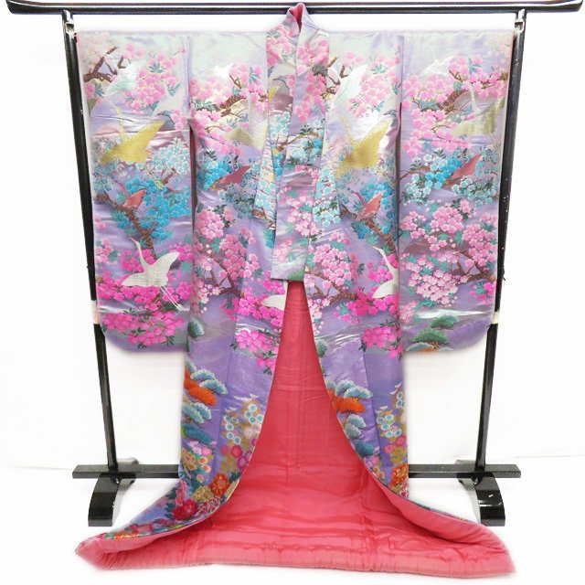☆きもの北條☆ 打掛 桜と鶴 花模様 箔糸 逸品 豪華 花嫁衣装 衣裳