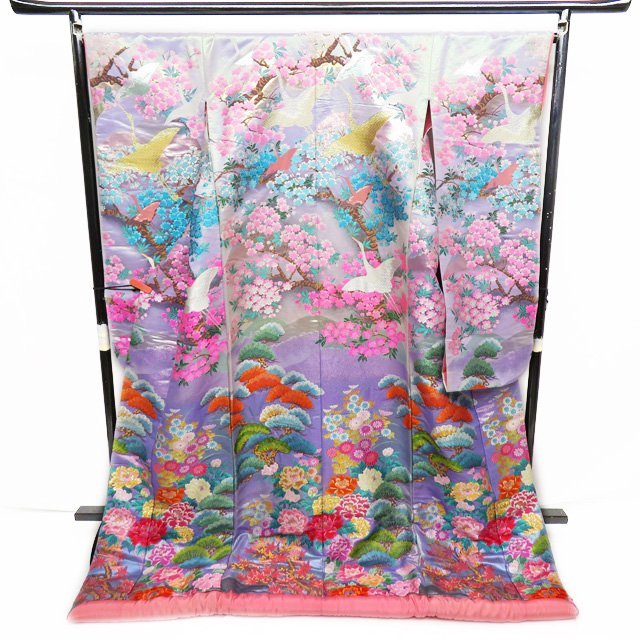 ☆きもの北條☆ 打掛 桜と鶴 花模様 箔糸 逸品 豪華 花嫁衣装 衣裳