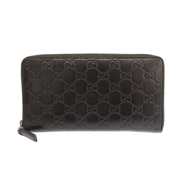 Gucci グッチ レザー グッチシマ オーガナイザー ラウンドファスナー