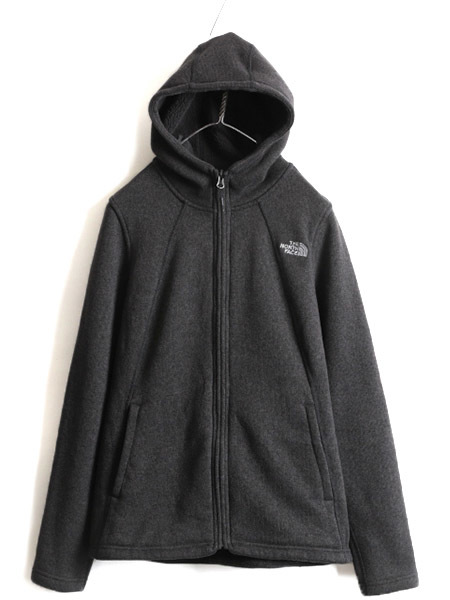 US企画 ■ ノースフェイス セーター フリース パーカー ジャケット ( レディース M ) The North face ジャンパー ブルゾン アウトドア 濃灰