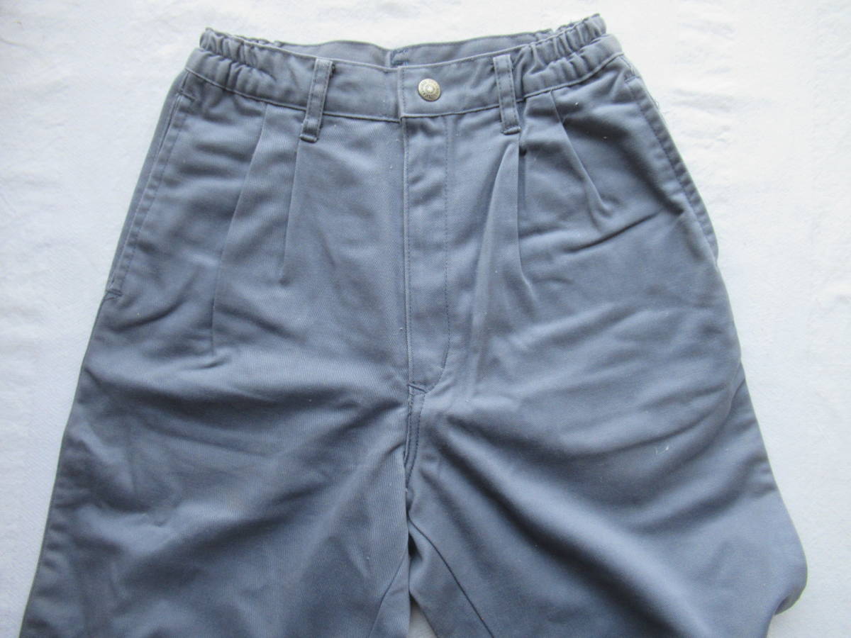パンツ・ズボン 140 綿100% SPALDING 日本製 ブルーグレー 股上丈30cm 股下丈61cm 2タック