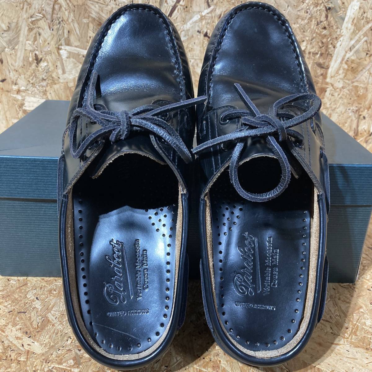 Paraboot BARBADE MARINE レザー サンダル デッキ シューズ 6 UNITED ARROWS 別注 コラボ 限定 ユナイテッド アローズ スリッポン_画像6