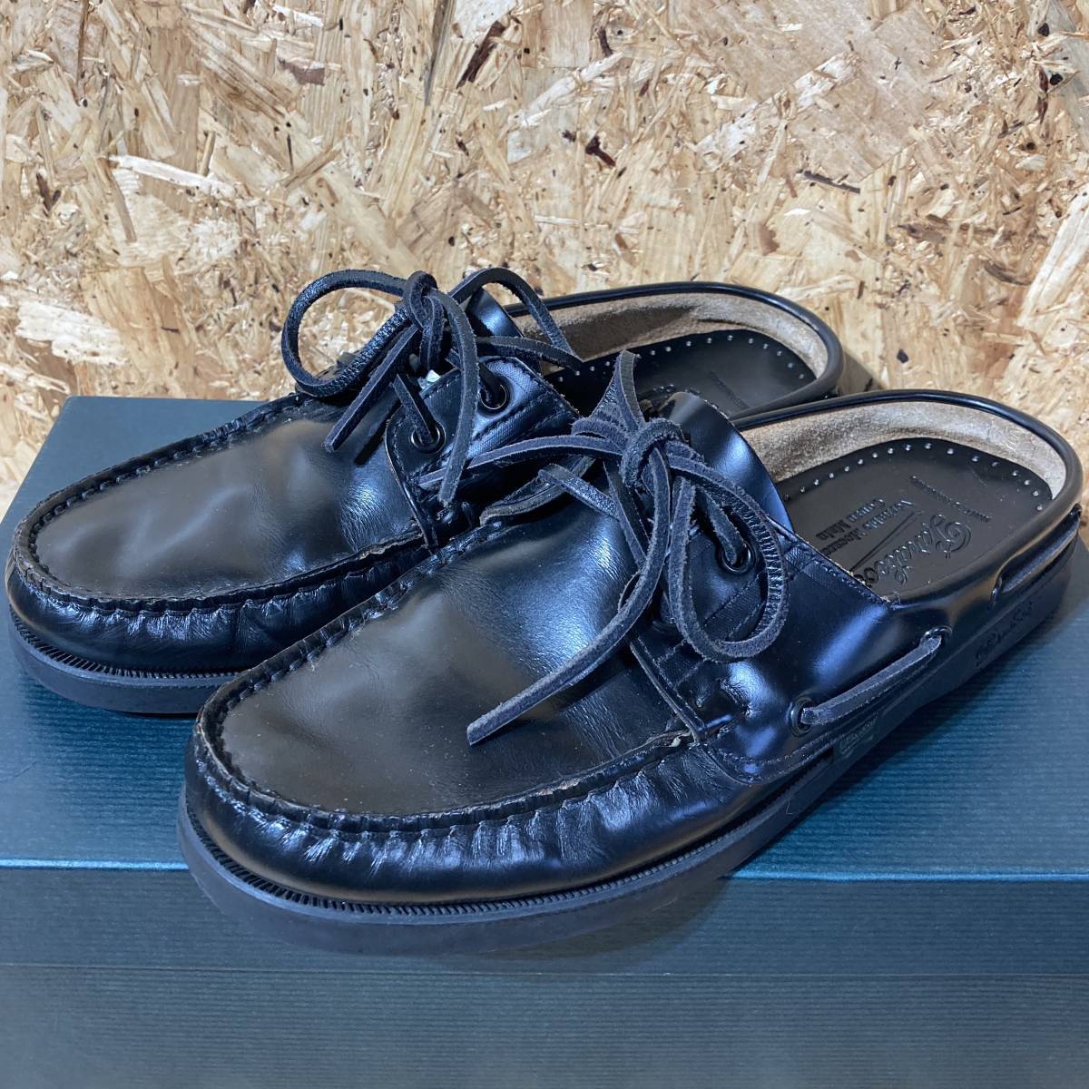 Paraboot BARBADE MARINE レザー サンダル デッキ シューズ 6 UNITED ARROWS 別注 コラボ 限定 ユナイテッド アローズ スリッポン_画像1