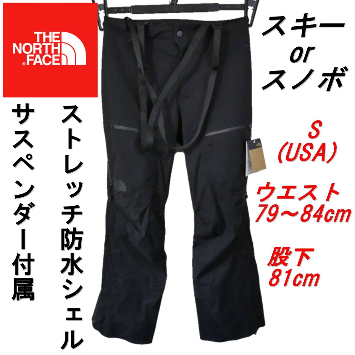 米国定価5.7万! 新品 スノーボードパンツ スキーパンツ スノボパンツ 登山 防水パンツ レインパンツ S M ノースフェイス THE NORTH FACE 黒