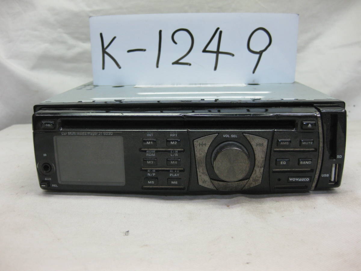 K-1249　WOWAUTO　JT-5030　フロント USB SD AUX　1Dサイズ　DVDデッキ　未チェック品_画像1