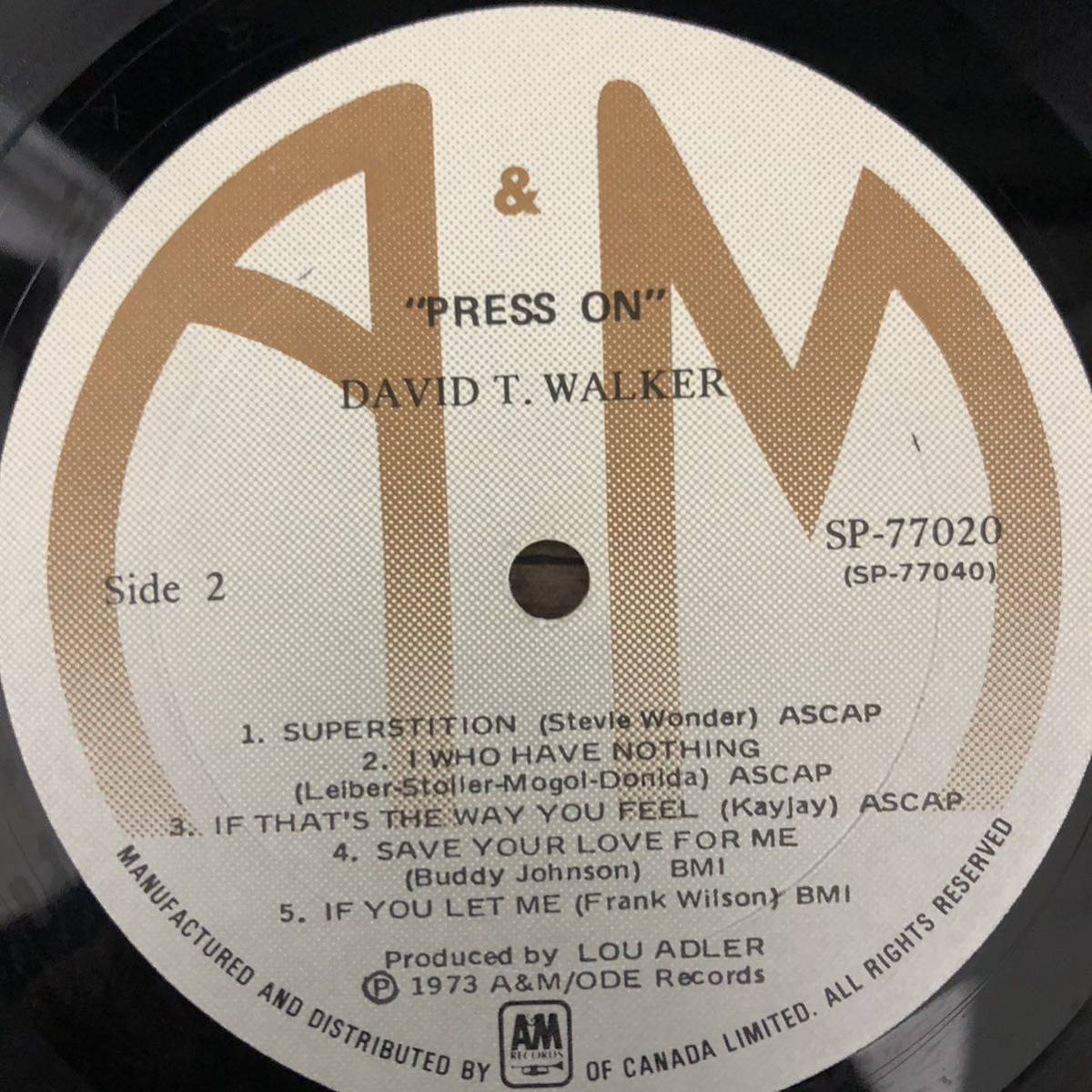 LP/David t walker/Press on/US original_画像4