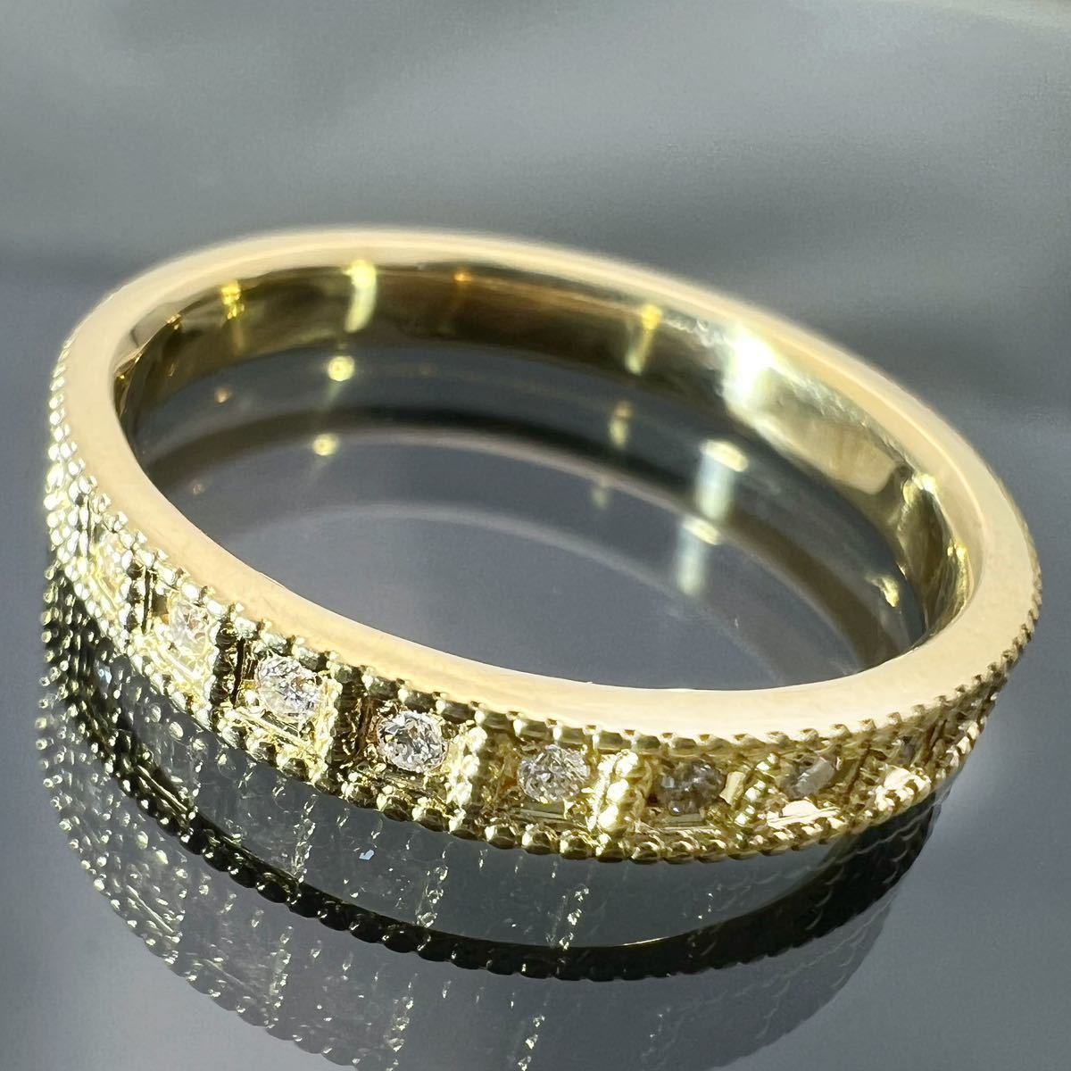 k18 天然 ダイヤモンド 0.26ct ダイヤ フルエタニティ リング
