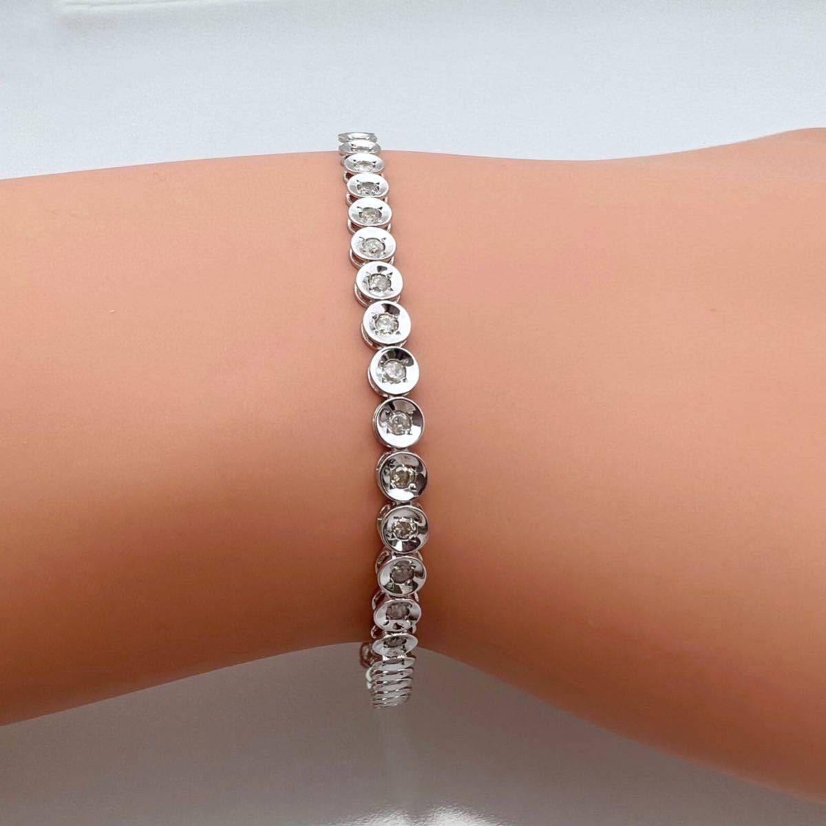 k18WG 天然 ダイヤモンド 1.00ct ブレスレット( テニスブレス ) k18WG 天然 ダイヤモンド 1.00ct ブレスレット( テニスブレス )