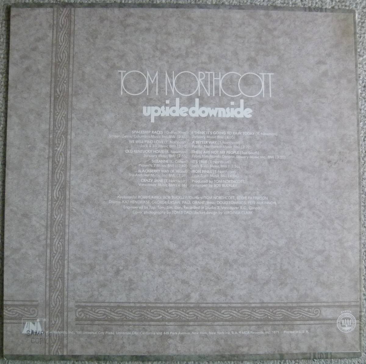 Tom Northcott『Upside Downside』LP Soft Rock ソフトロック_画像2