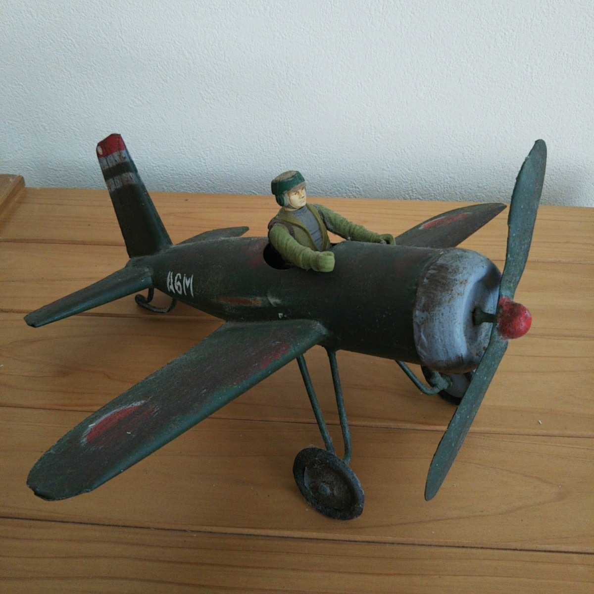 アンティーク ブリキ　航空機　A6M　23ｃｍｘ17.5ｃｍ