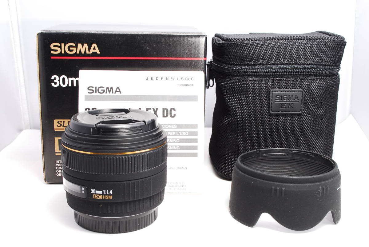 〓外観綺麗 元箱 フード付〓SIGMA シグマ 30mm F1.4 DC HSM キャノン用