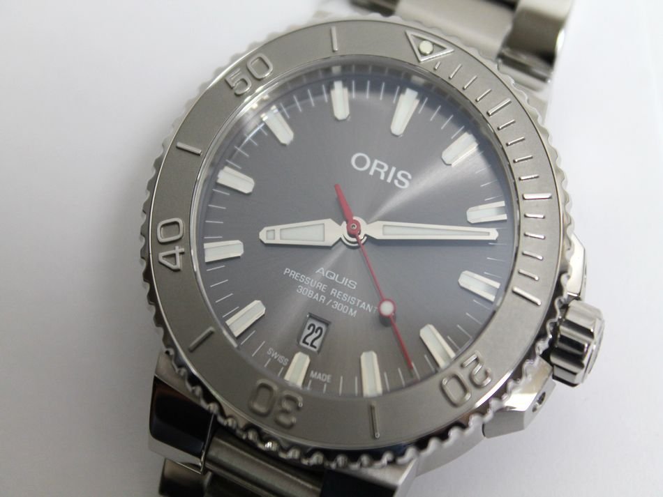 新入荷 733 01 メンズ腕時計 レリーフ アクイスデイト ORIS 動作品