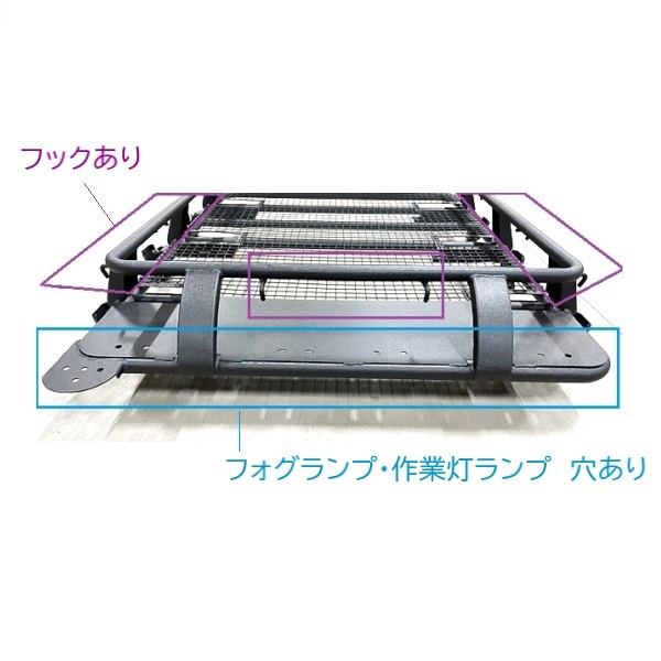 汎用 ルーフラック 1.6mx1.25m M ルーフキャリア スチール製 ブラック ルーフボックス ルーフバスケット カーゴキャリア 条件付送料無料_画像5