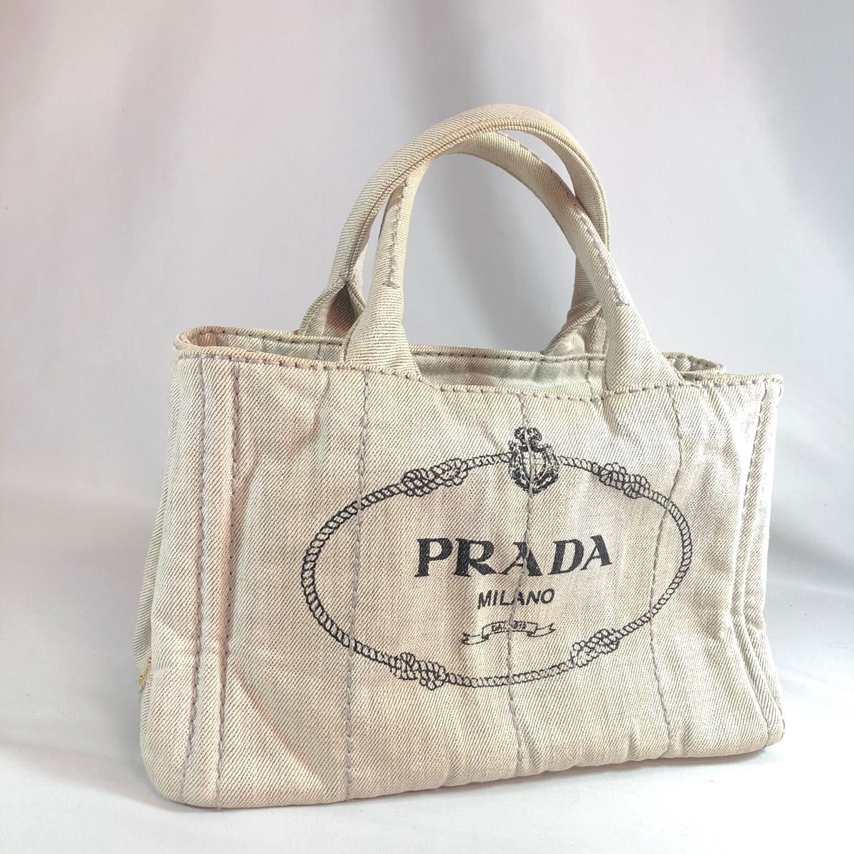 プラダ PRADA カナパ デニム ミニ トートバッグ|PayPayフリマ