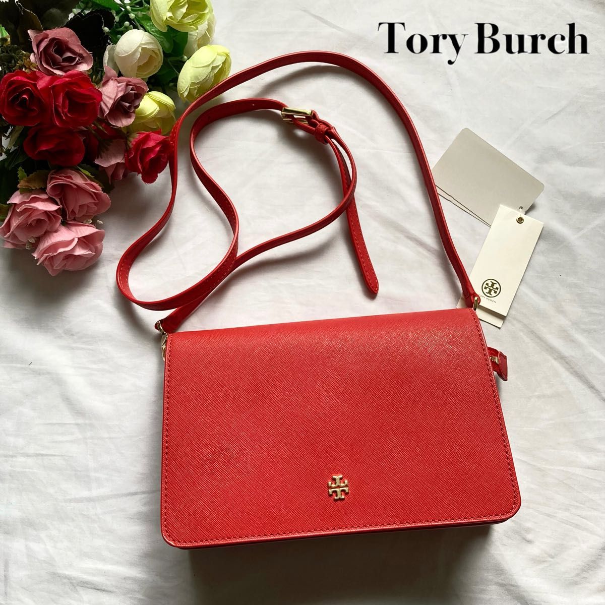 変更OK 【美品】Tory Burch トリーバーチ ショルダーバッグ レッド
