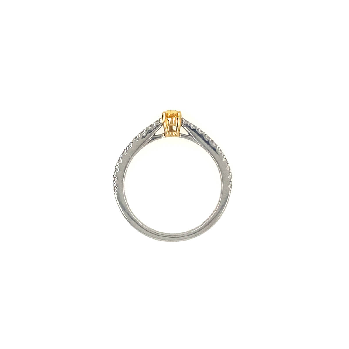 FANCY VIVID ORANGY YELLOW ペアシェイプシンプルリング/0.176ct/CGL/JRT0013