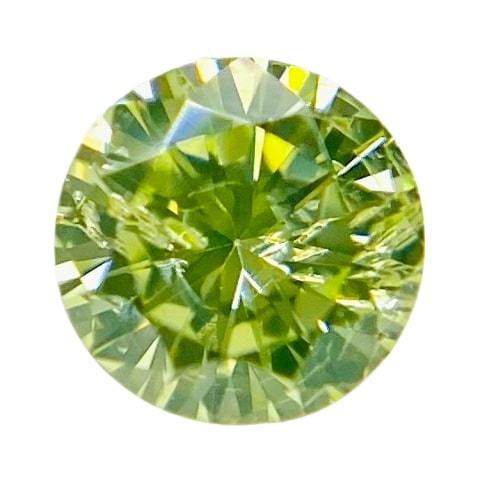 最も優遇 FANCY YELLOW GREEN 0.108ct RD/RT1889/CGL ダイヤモンド