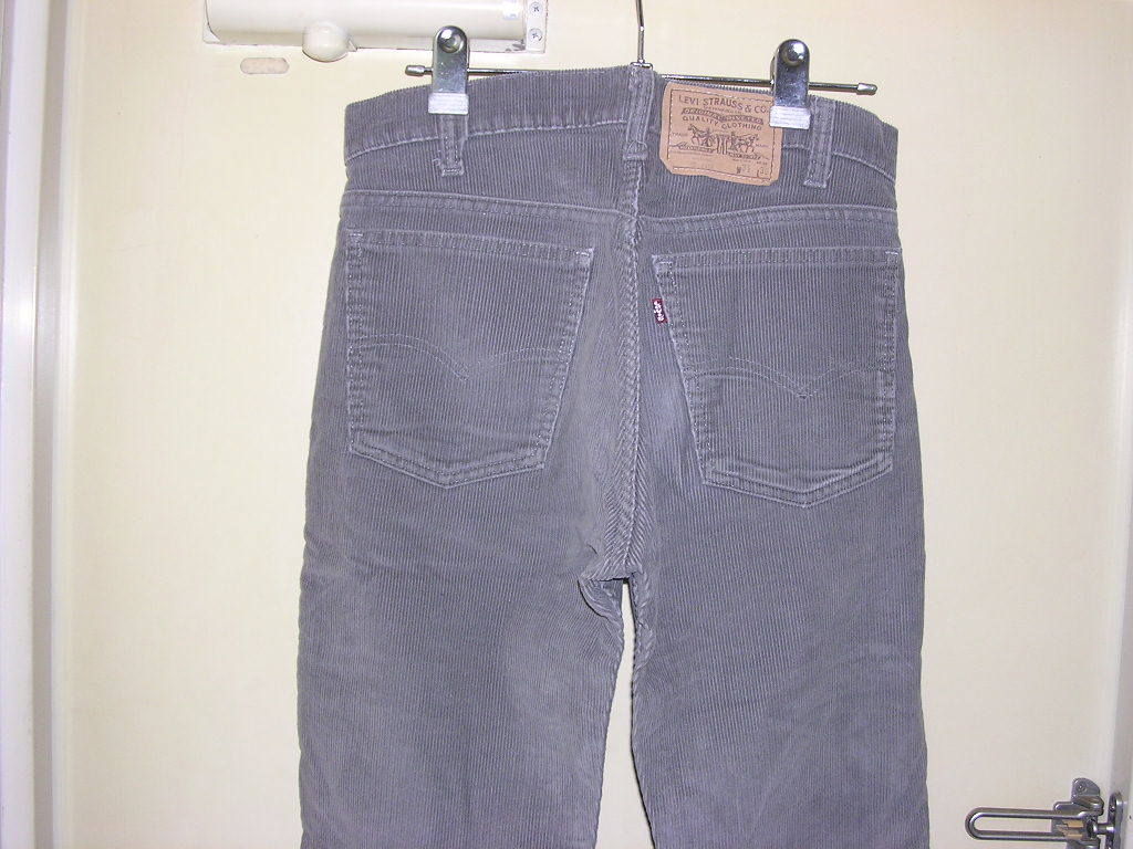 85年 USA製 Levis 521 0555 コーデュロイパンツ ボタンフライ ストレート 31/30 グレー vintage old リーバイス 80s 90s 501 519 517 505