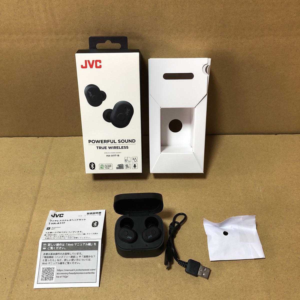 JVC HA-A11T-B ワイヤレスステレオヘッドセット ブラック bluetooth 未検品 動作未確認 _画像1