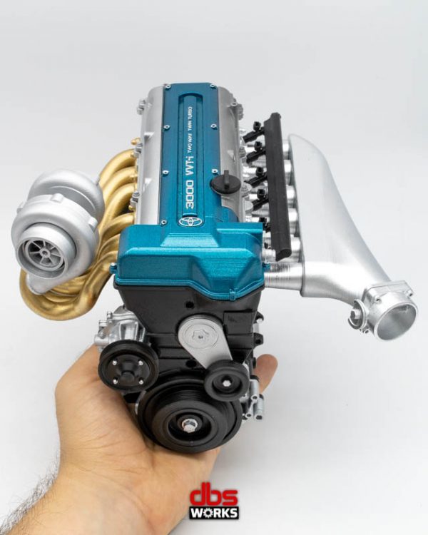 トヨタ スープラ MKIV/アリストテレス 1/4 2JZ-GTE VVT-i スケールエンジン 組み立て済み ブルー 