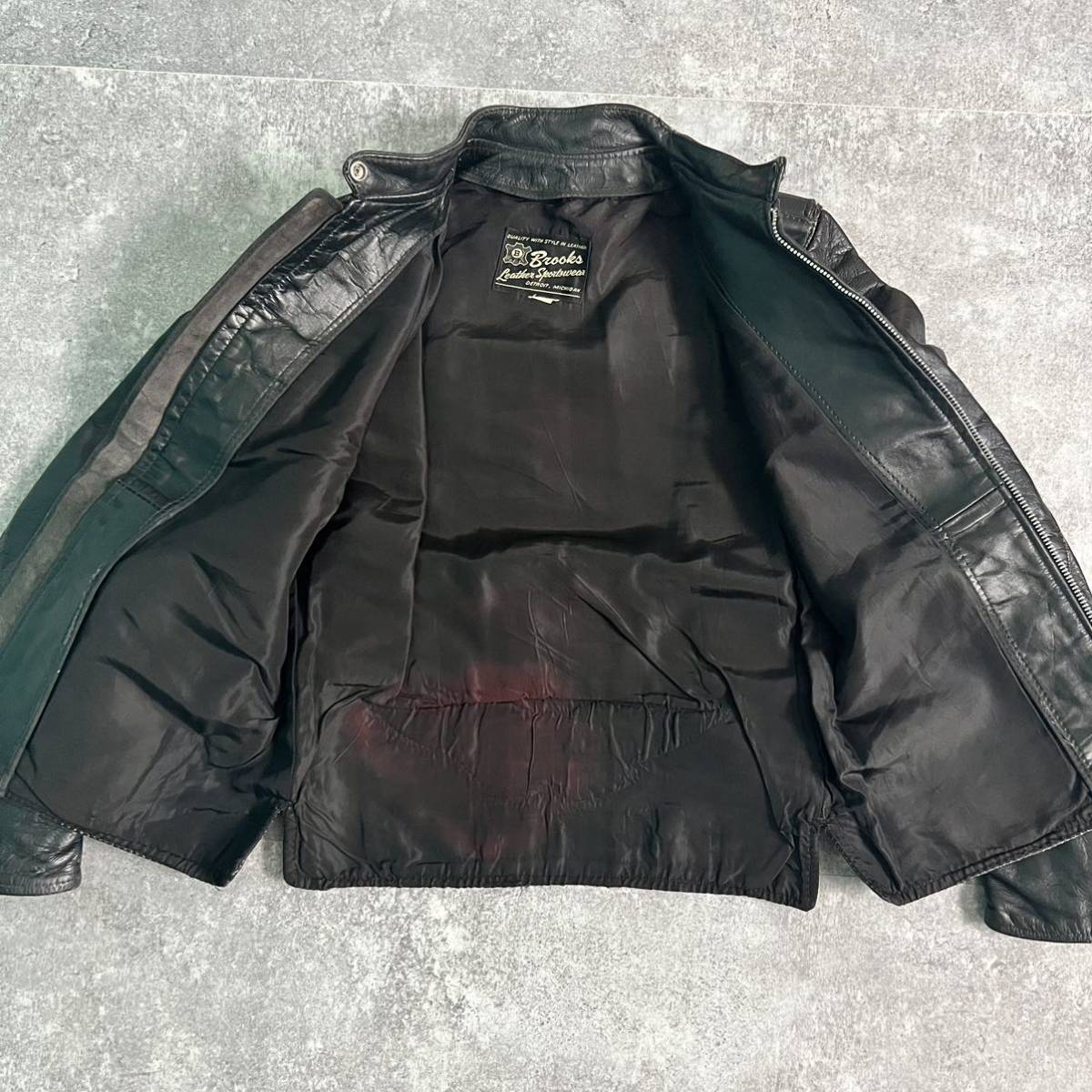 60s Brooks ヴィンテージ シングルライダースJKT ハーレーワッペン