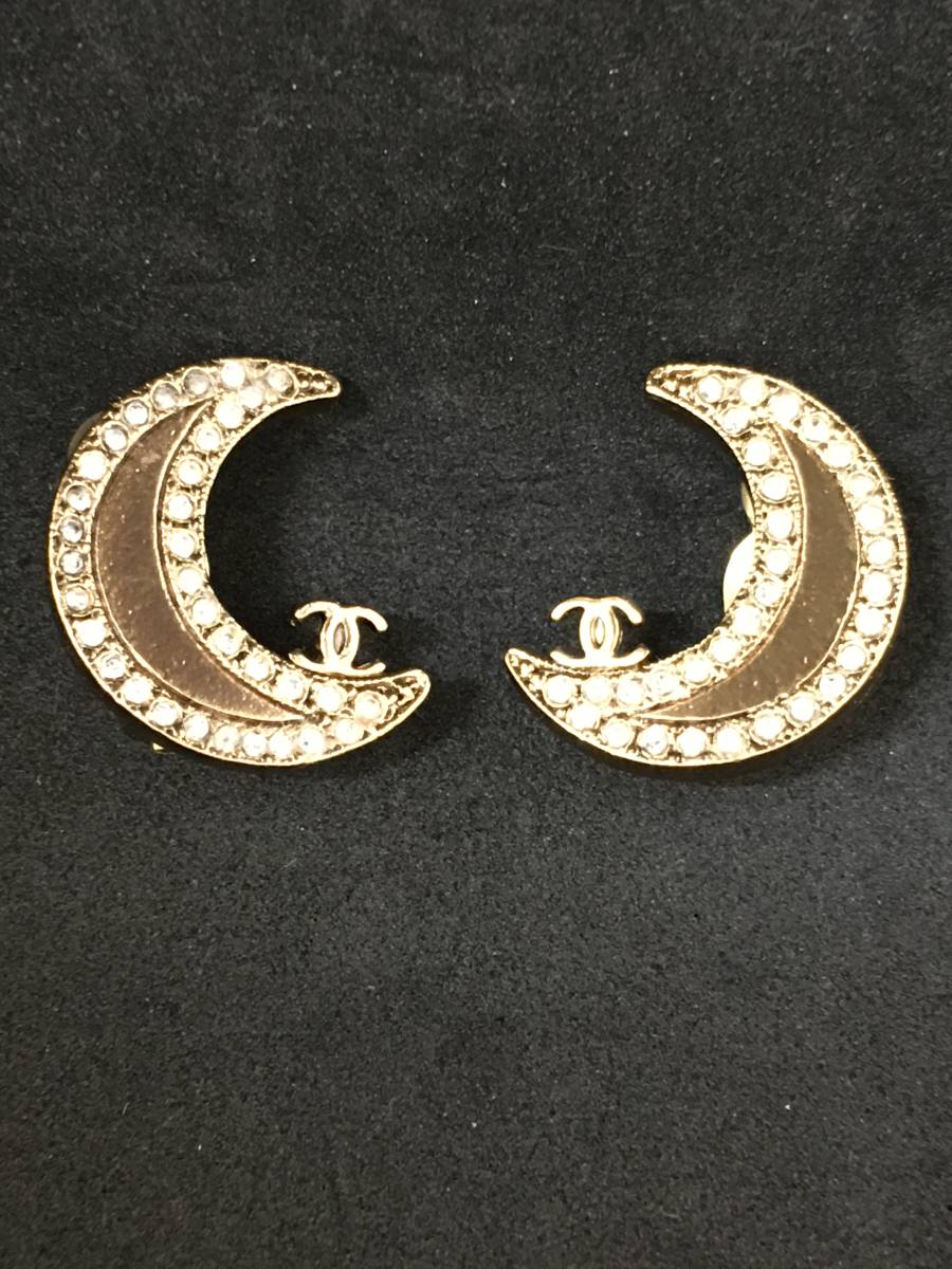 します GIF2-377 CHANEL シャネル イヤリング 三日月モチーフ ライン