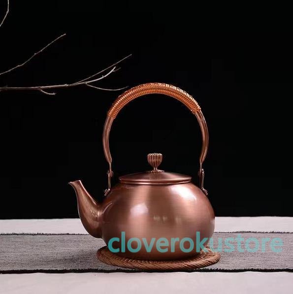 【特選】紫銅 銅製ポット お茶沸かし やかん ティーポット 水がスムーズに出られる 水質を改善する 1.5L_画像1