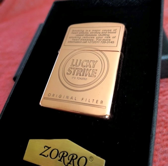 LUCKY STRIKE Zippo型 オイルライター COPPER(コッパー) 全面多面