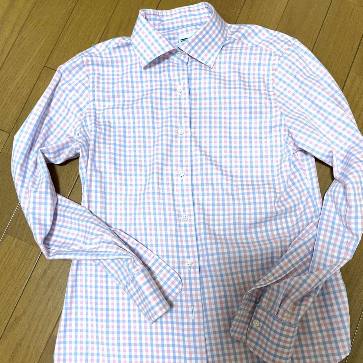 * sickle . shirt light blue × pink check pattern Easy care shirt 38