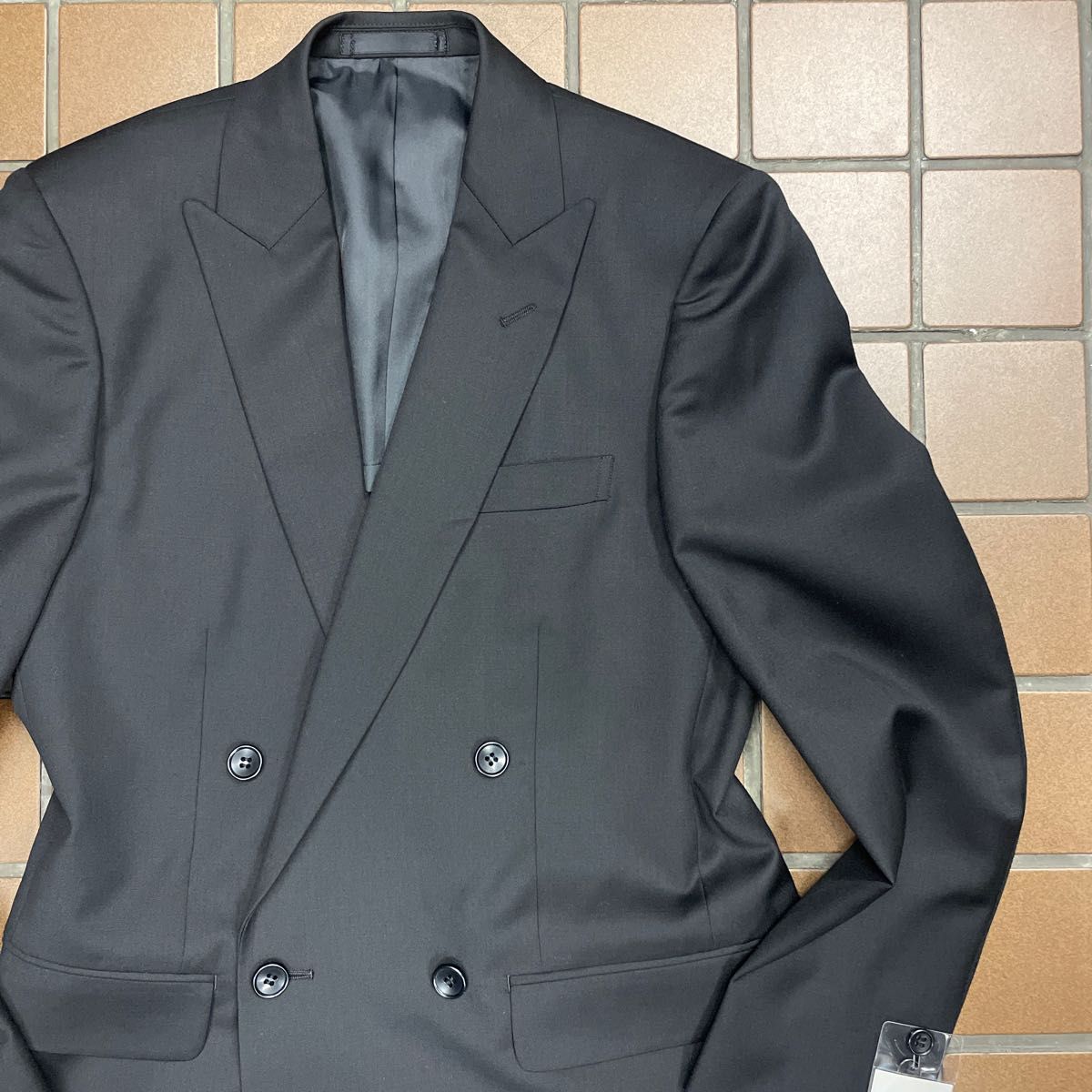 新品未使用　メンズ　礼服 喪服　ダブルスーツ L AB5 ブラック 黒/アウトレット価格　激安スーツ　ウール　限定販売