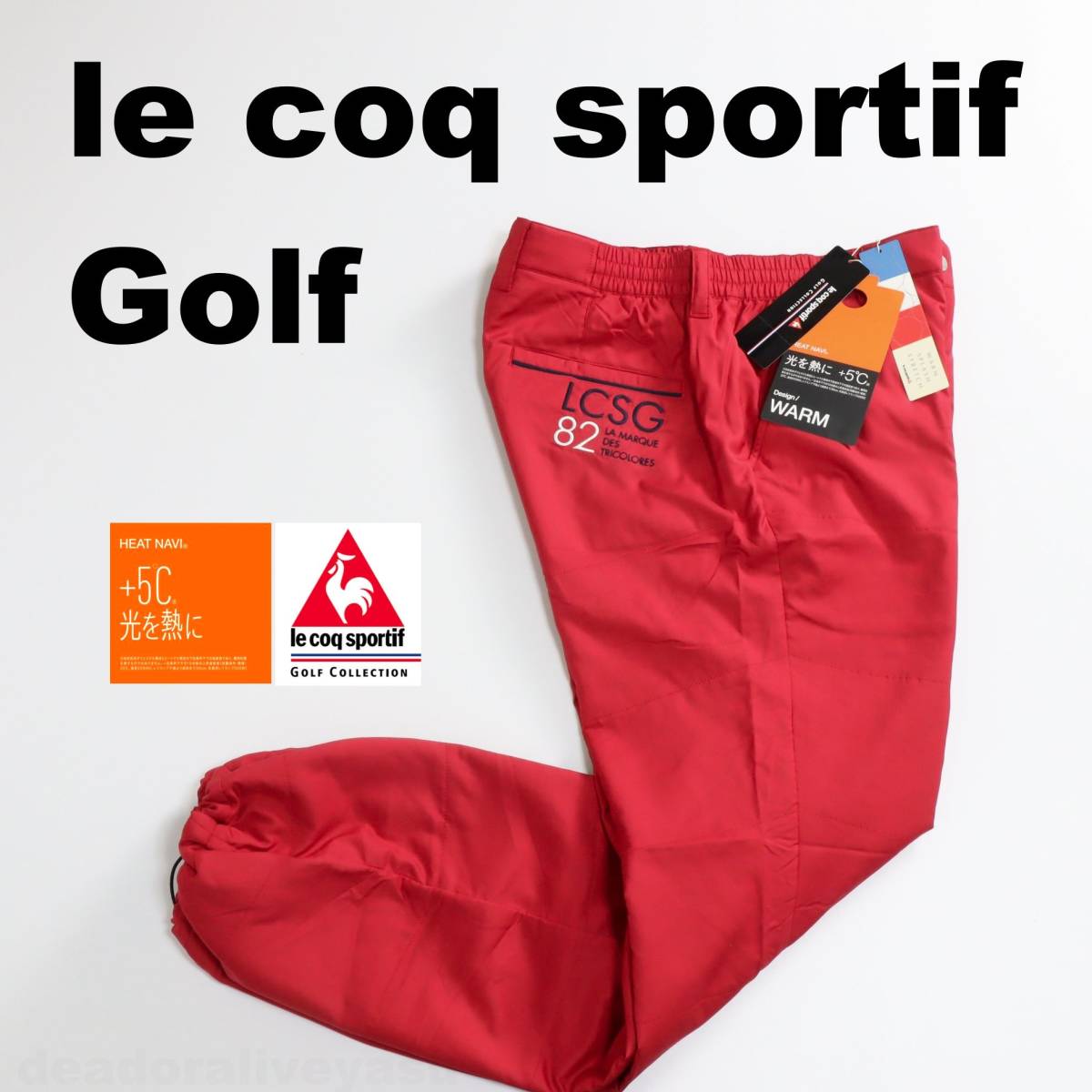 #[L] осень-зима обычная цена 14,300 иен Le Coq Golf +5*C нагрев navi с хлопком окно брюки красный #