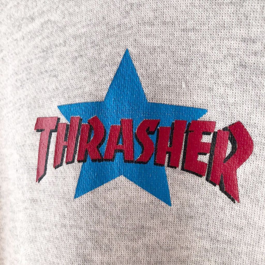 90s THRASHER スター スウェット パーカー Hanes L グレー ビンテージ USA古着 90年代 スラッシャー 星 フーディ オリジナル ヴィンテージ_画像5