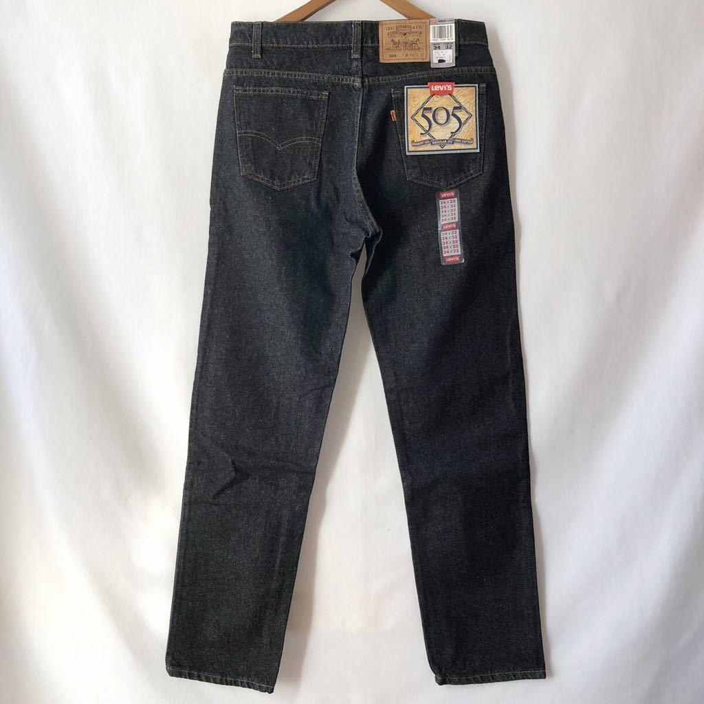 デッドストック! 先染め! 90s Levi's 505 ブラック デニムパンツ W34 黒 USA製 ビンテージ 90年代 リーバイス ジーンズ アメリカ製 NOS_画像3