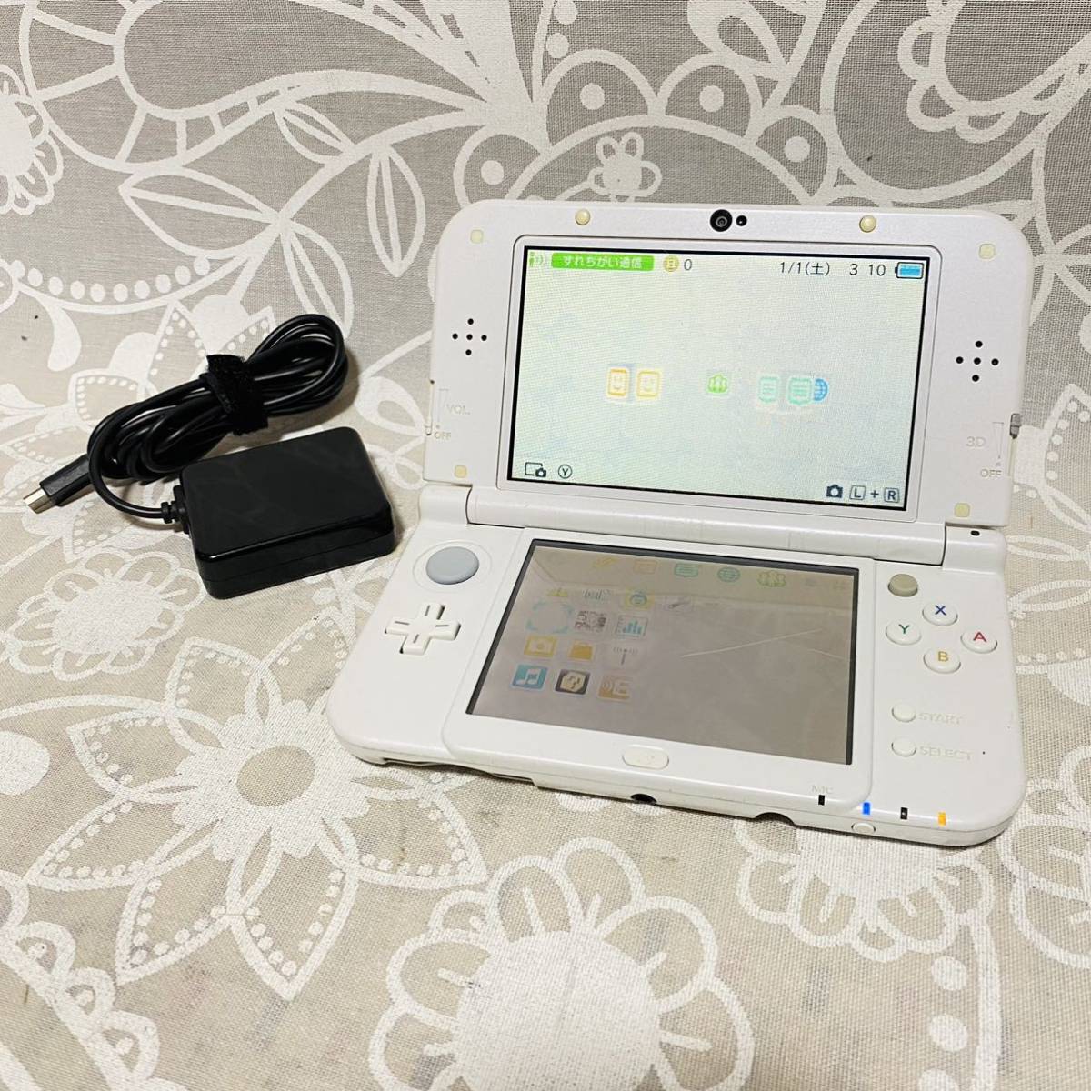 1円 Newニンテンドー3DS LL ホワイト ACアダプタ セット 任天堂 3DS 