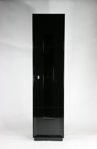 送料無料 新品 大型 1door キャビネット コレクションボード 飾り棚 完成品 ブラック