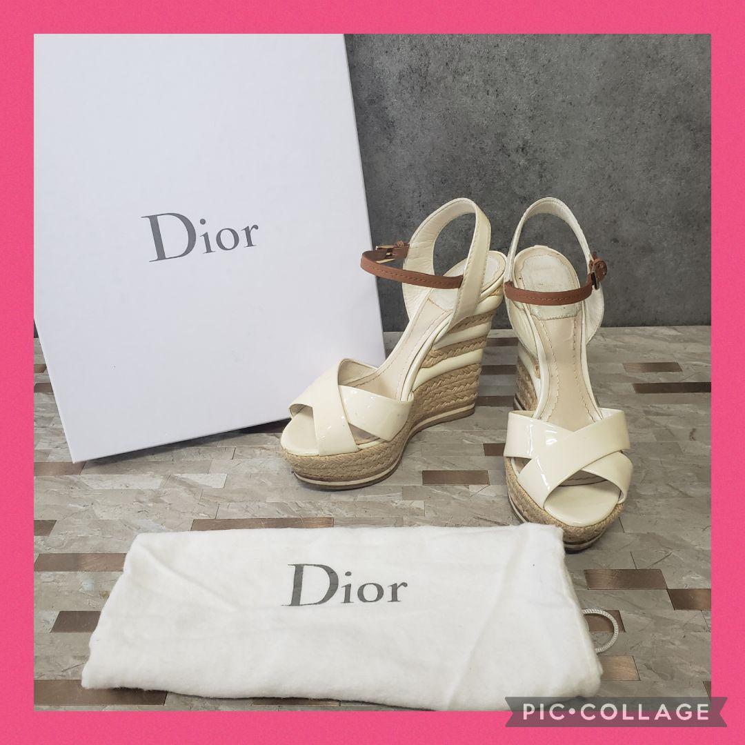 箱付き】Christian Dior クリスチャンディオール ウェッジソール-